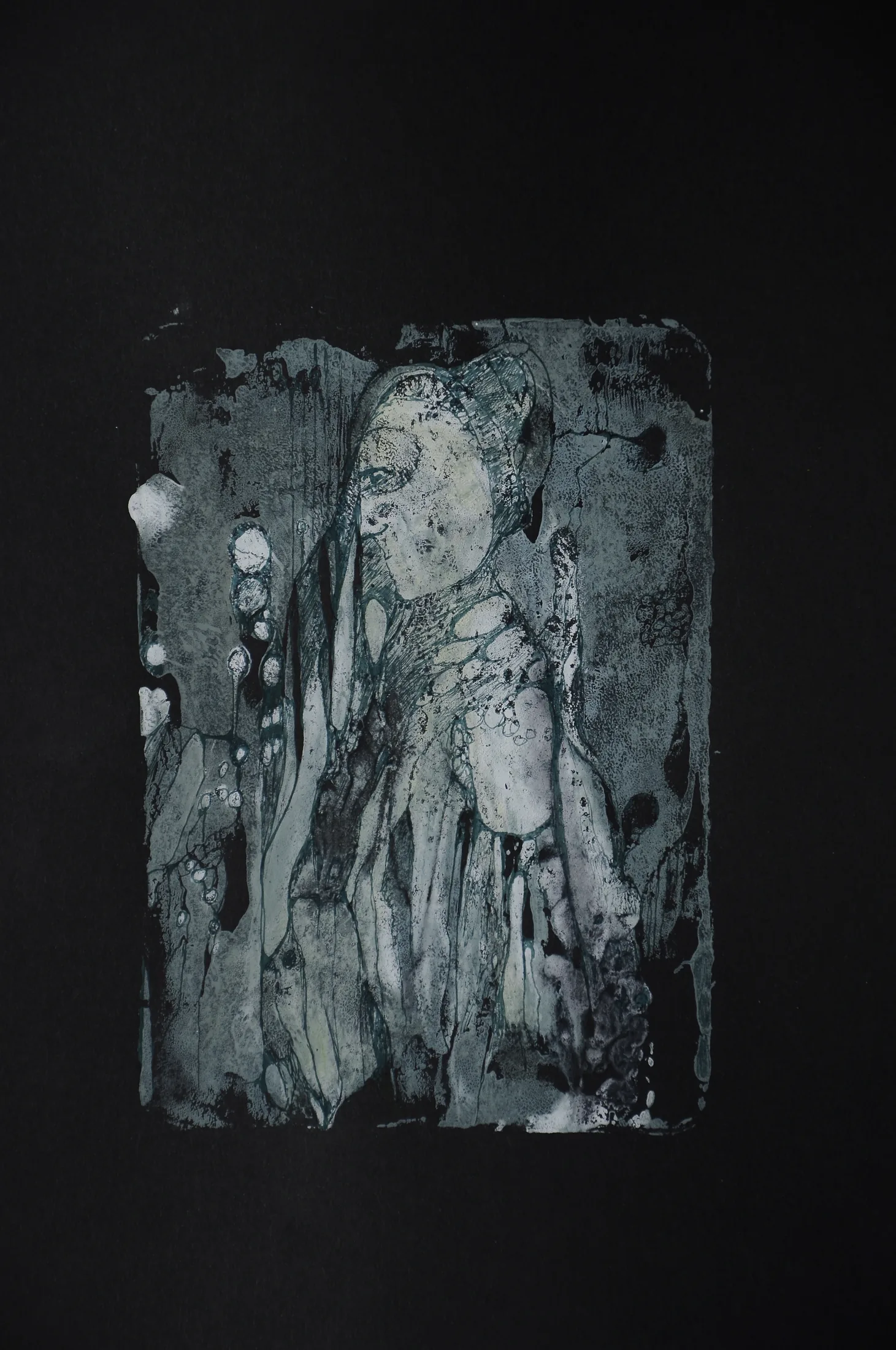 der zweifel,acryl,tusche auf papier,din a 4 ,2015